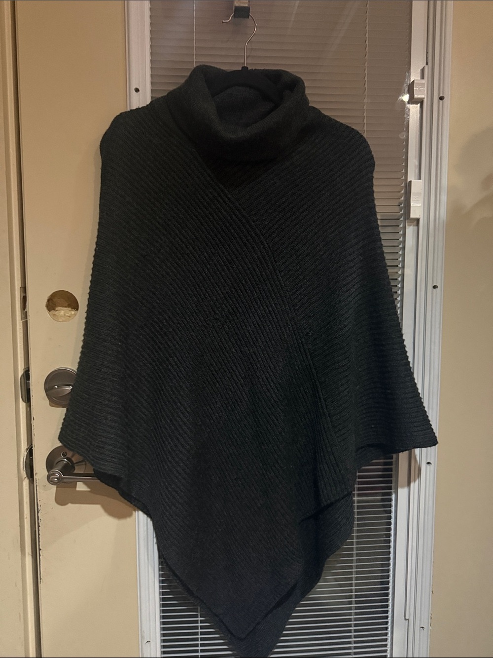 Soft Surroundings Black Turtleneck Poncho Sweater